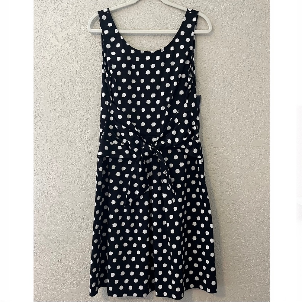 American Living women’s plus polka dot A-line tie front dress, 14